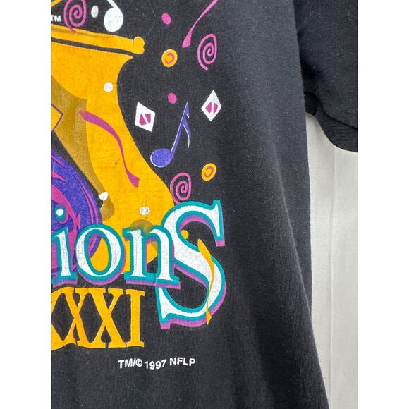 90s Vintage Green Bay Packers Shirt Mens Large Black Super Bowl 1997 XXXI - Picture 6 of 8